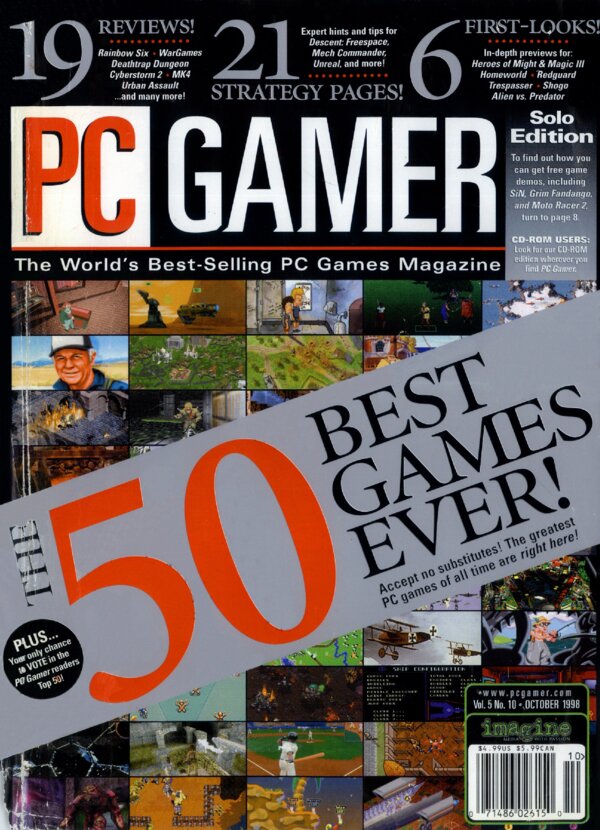 PC Gamer US   Issue 053 (Vol. 5 No. 10   Oct 1998) cover